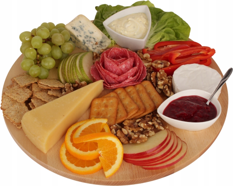 Obrotowa patera 40 cm, drewniana, serwowanie, przekąski, elegancka