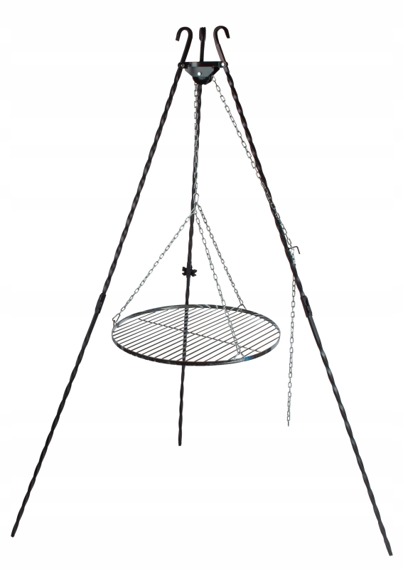 Grill ogrodowy, ruszt 70cm, trójnóg, ognisko, węgiel