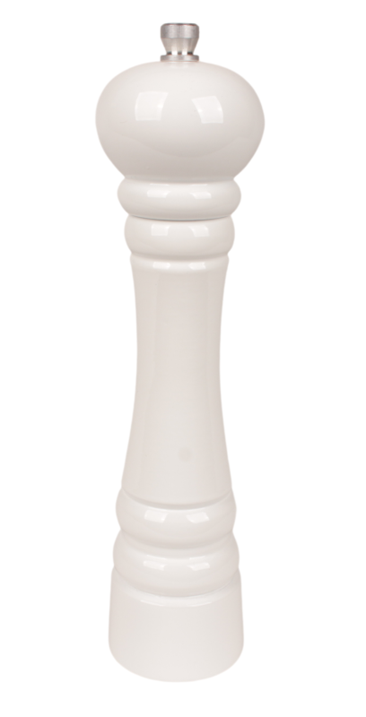 Drewniany młynek do pieprzu biały 24 cm