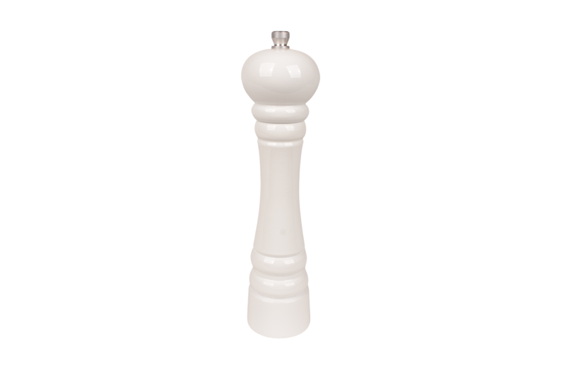 Drewniany ręczny młynek do pieprzu biały lakierowany 24 cm