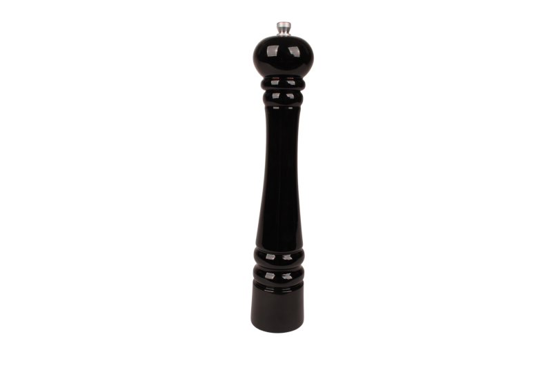 Drewniany młynek do pieprzu ręczny 32 cm czarny lakierowany