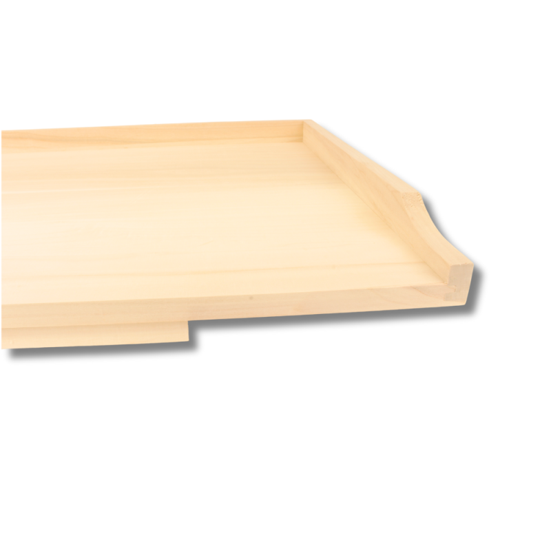 Drewniana stolnica z rantami 60x50 cm, ergonomiczna i łatwa w utrzymaniu, idealna do pieczenia w domu.