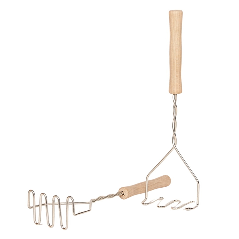 Ergonomiczna ubijaczka spiralna do ziemniaków, gwarantuje doskonałą konsystencję puree bez wysiłku.