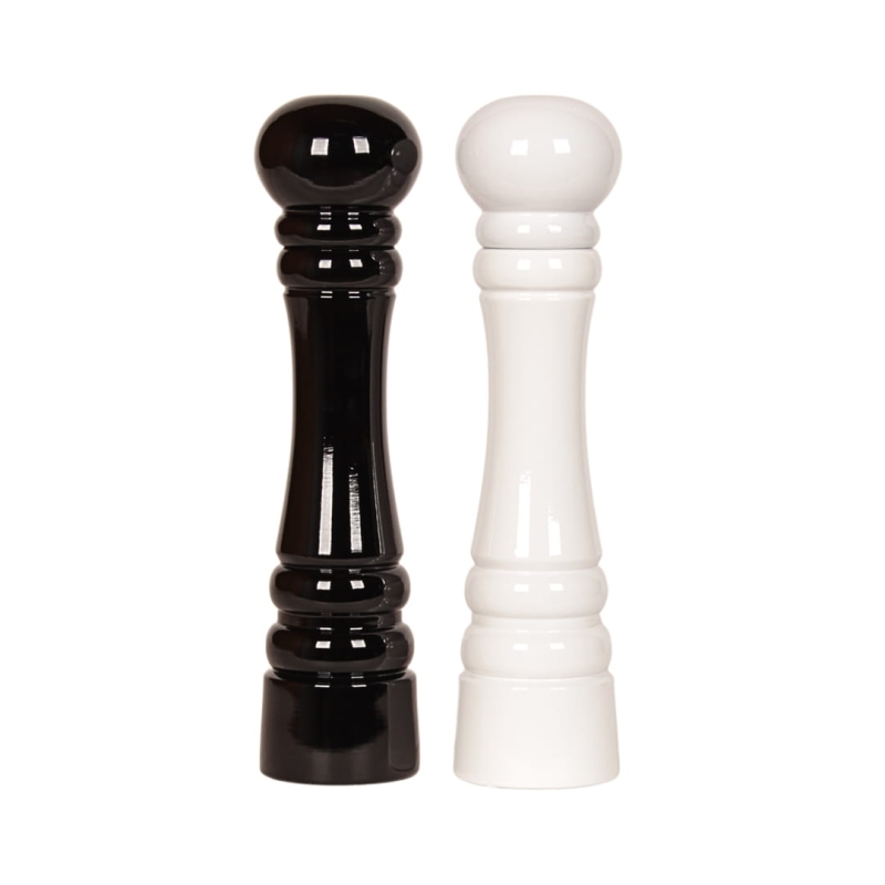 Elegancki zestaw młynków premium o wysokości 24 cm, seria BC - idealne połączenie stylu i funkcjonalności.
