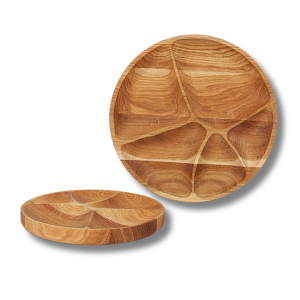 Medium Round Oak Snack Plate