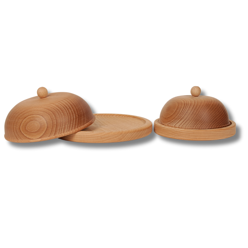 Podstawka Bukowa na Średnie Przekąski z Pokrywką - 23 cm