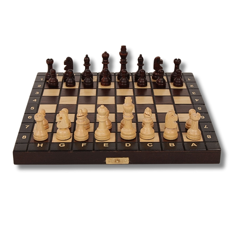 Edukacyjne szachy drewniane 154, wymiary planszy 27x27 cm