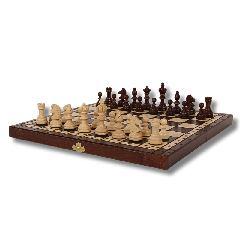 Drewniane szachy olimpijskie 122A, plansza 35x35 cm