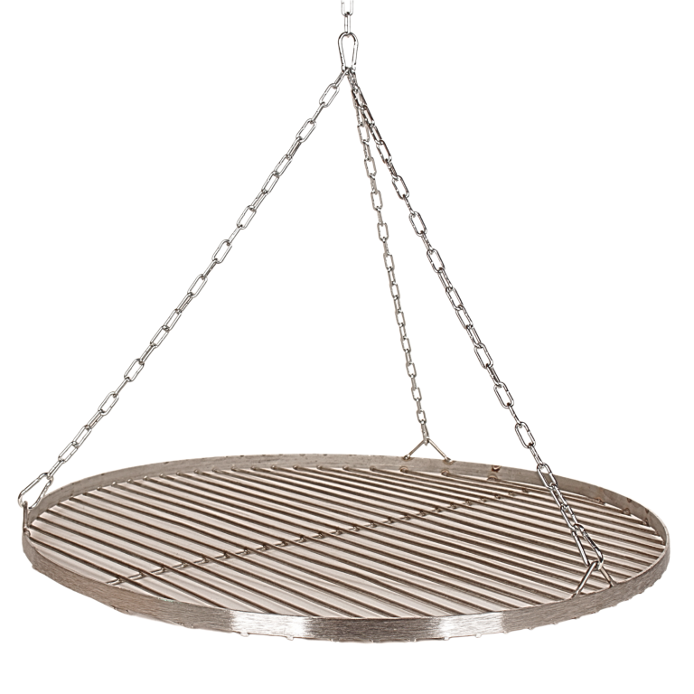 Okrągły ruszt ze stali nierdzewnej o średnicy 60 cm, idealny do grillowania i wędzenia