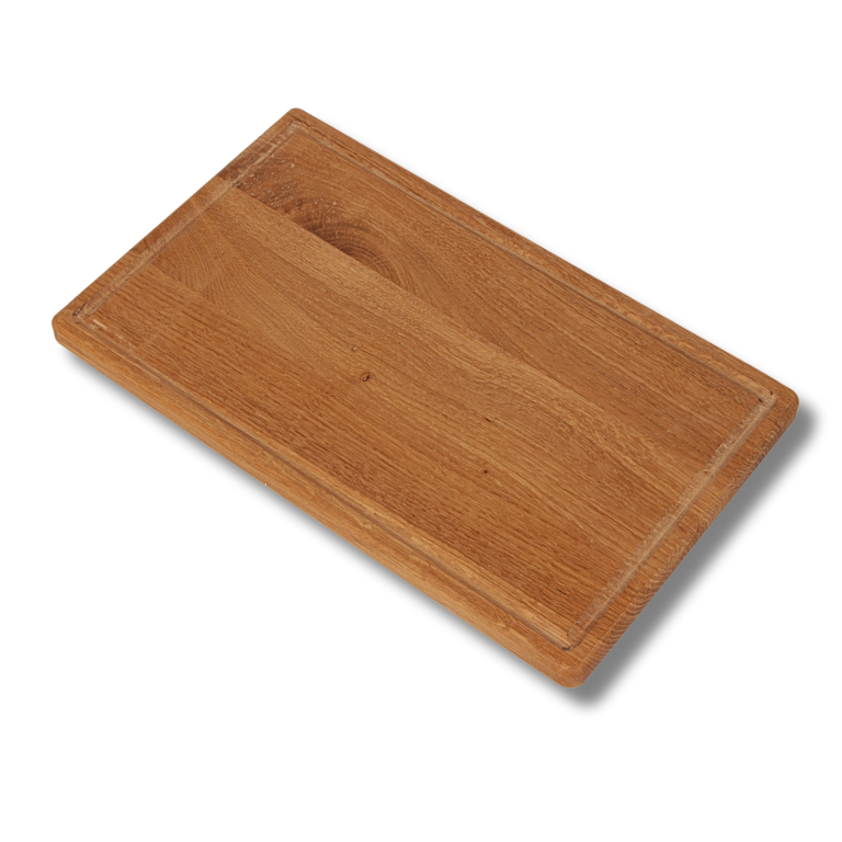 Prostokątna deska kuchenna z dębu rozmiar 45 na 25 cm grubość 2 cm