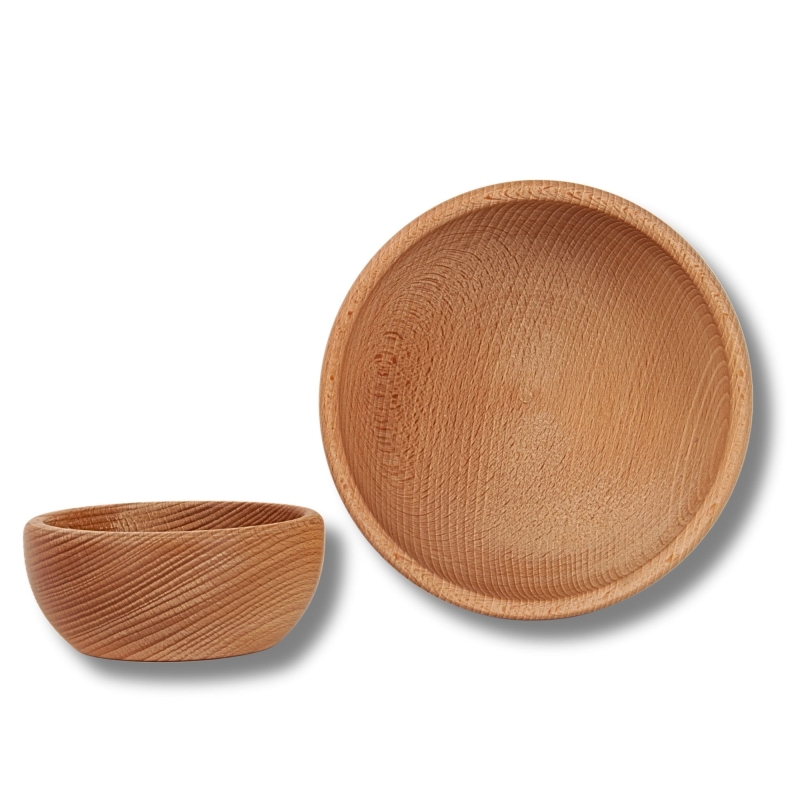 Ręcznie wykonana miska z drewna, średnica 18 cm