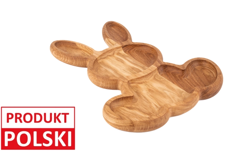 Podstawka dębowa "Zajączek" na przekąski 30x24 polska produkcja