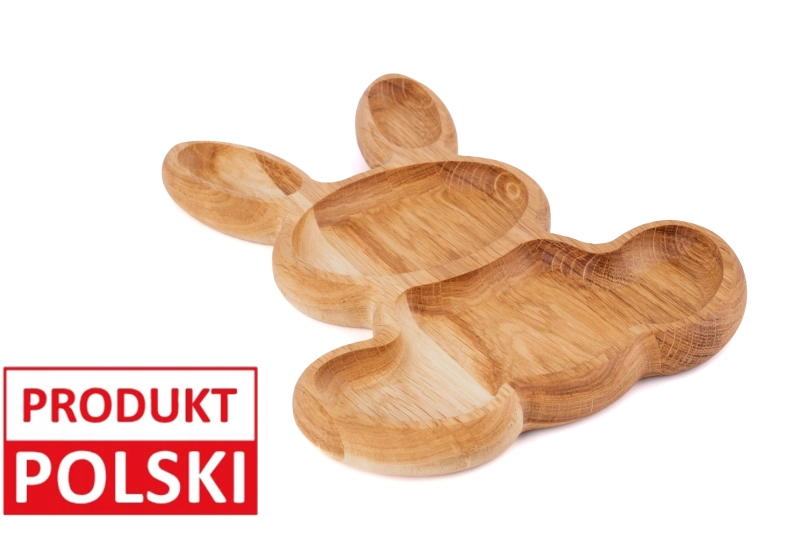 Podstawka dębowa "Zajączek" na przekąski 25x20  polska produkcja