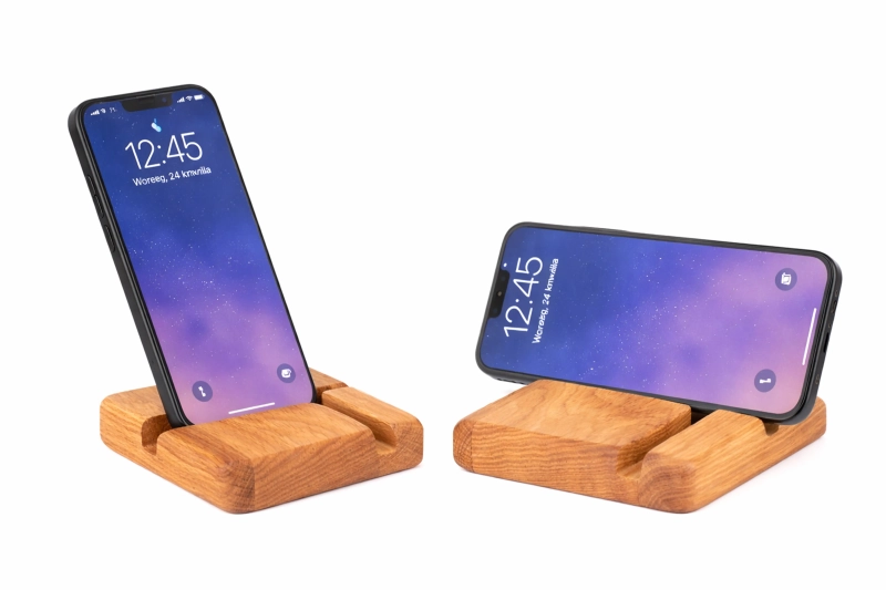 Podstawka drewniana dębowa pod telefon
