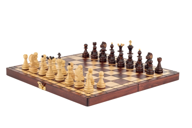 Szachy drewniane Pearl chess 35x35 cm rozłożone