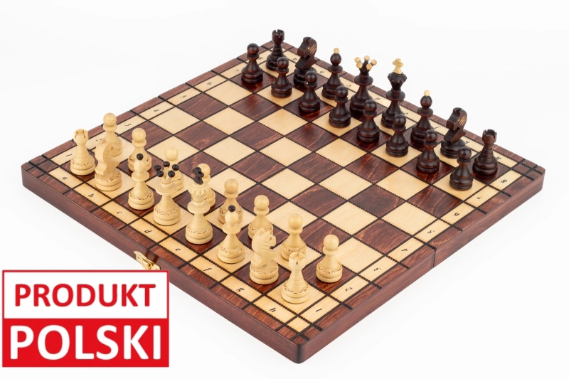 Szachy drewniane Pearl chess 35x35 cm polska produkcja
