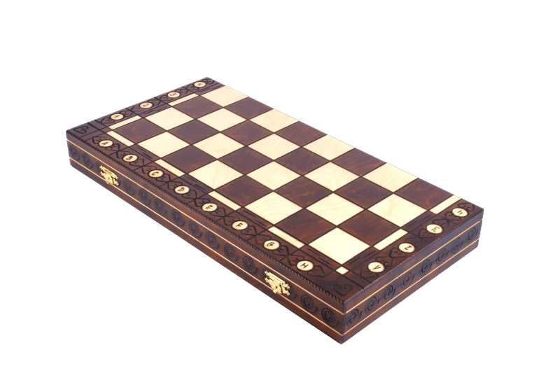 Szachy drewniane Ambasador 53,5x53,5 cm kaseta
