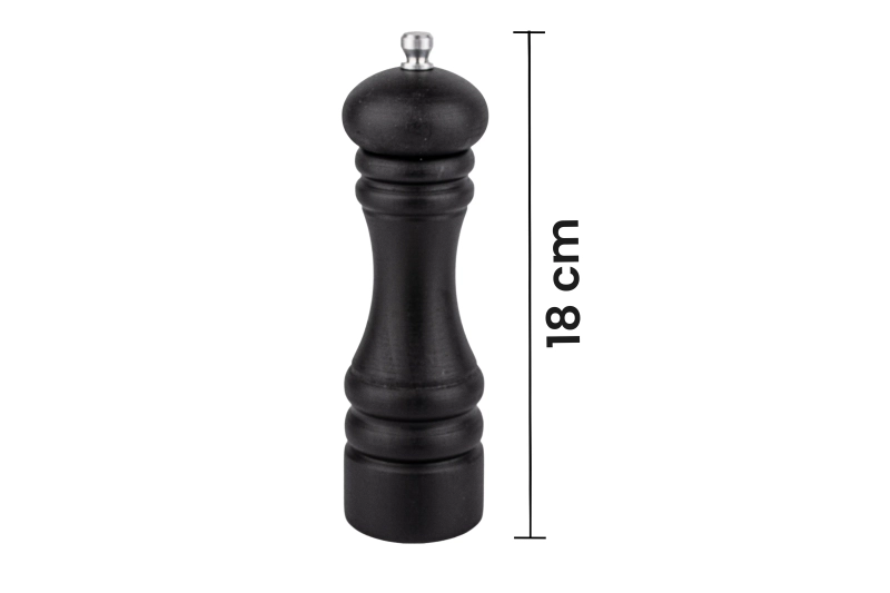 Młynek czarny 18 cm - wymiary.webp
