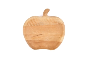Apple Shaped Wooden Oak Serving Tray 