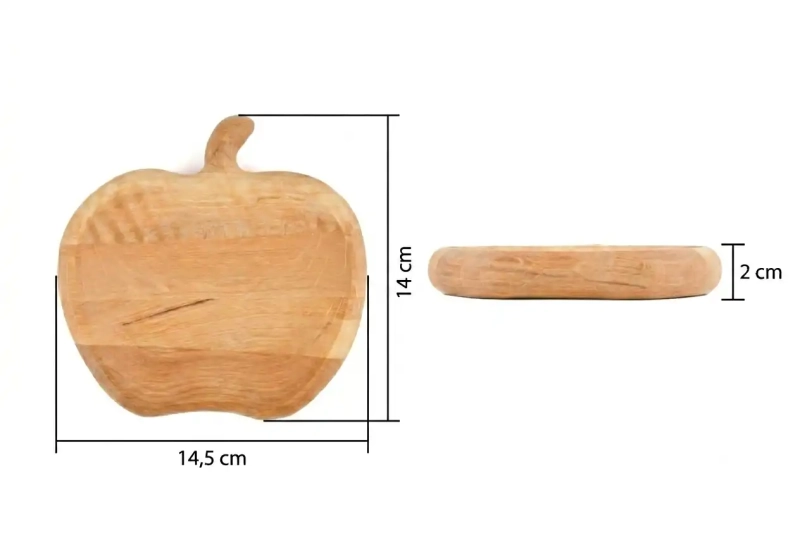 Podstawka drewniana bukowa Jabłko - wymiary.webp