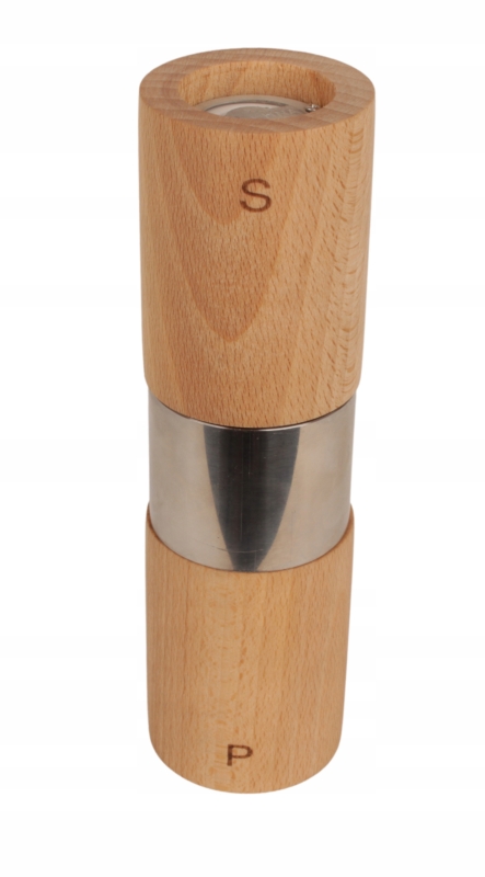 Młynek solniczka pieprzniczka, 18cm, drewniany, zestaw prezentowy