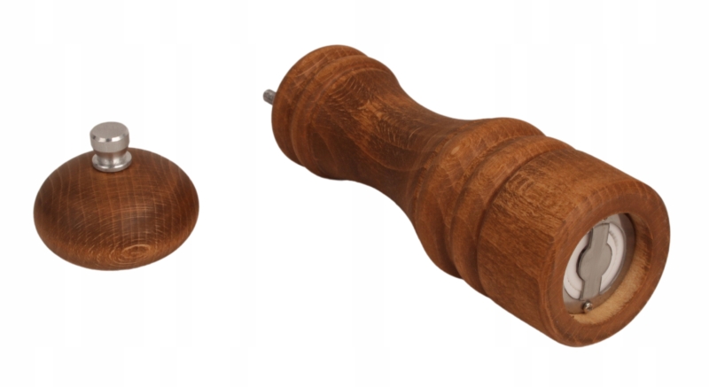 Młynek ręczny do pieprzu, tekowy, 18cm, elegancki design